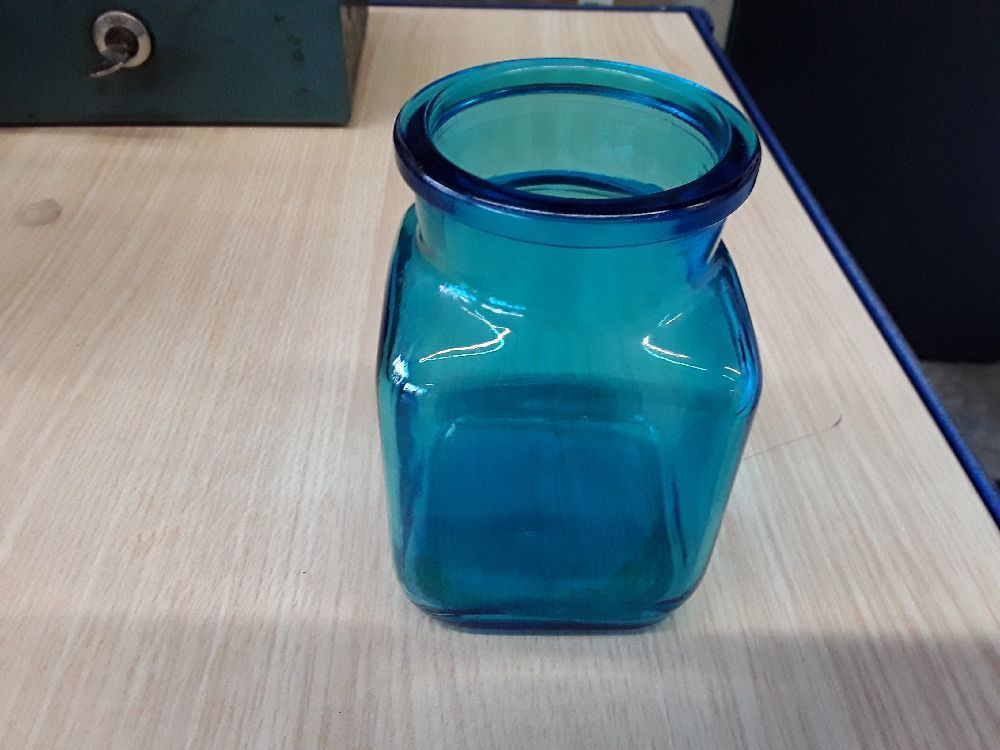 Pot verre bleu