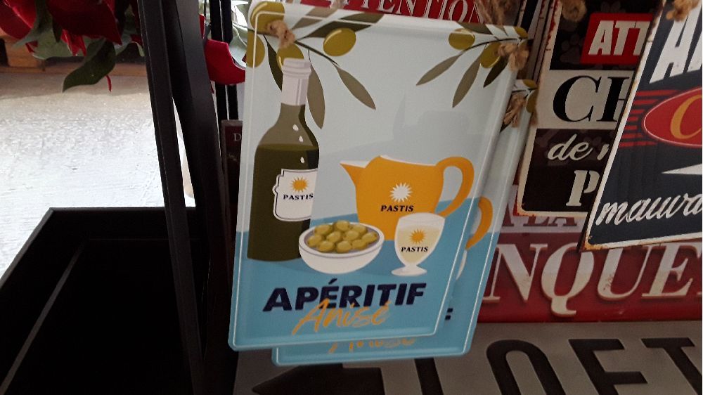 Plaque metal aperitif anise