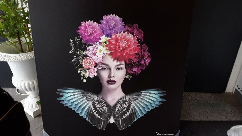Tableau femme fleurs