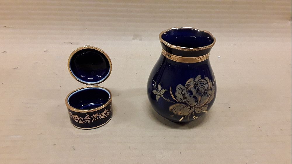 Deco limoges bleue dorée