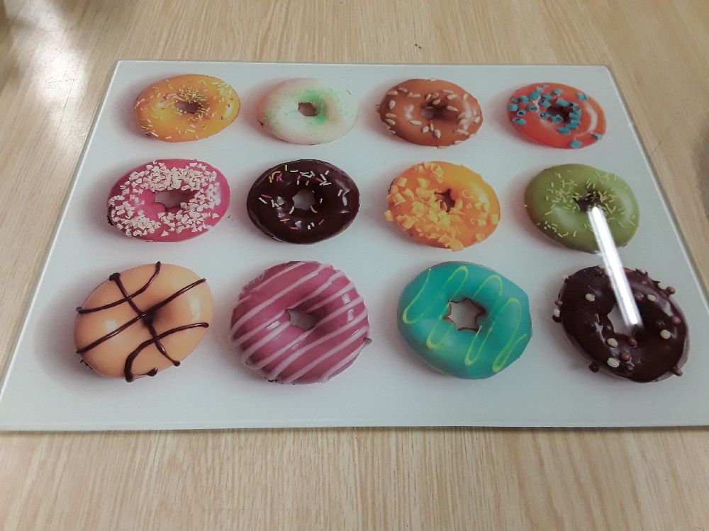 Plateau verre deco donnuts