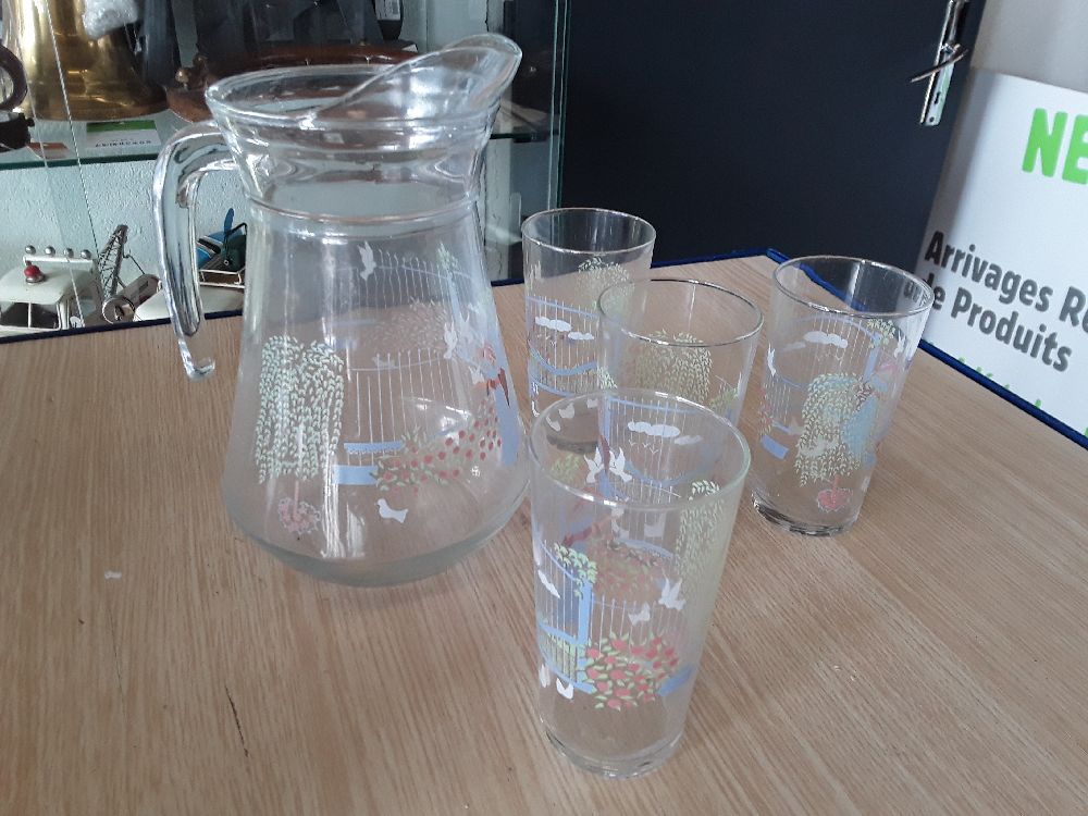 Ensemble carafe + 4 verres