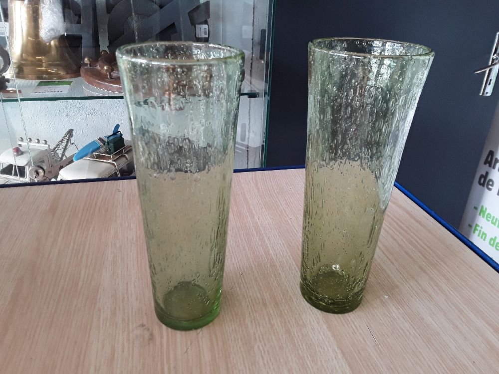 Vase verre soufflé jaune
