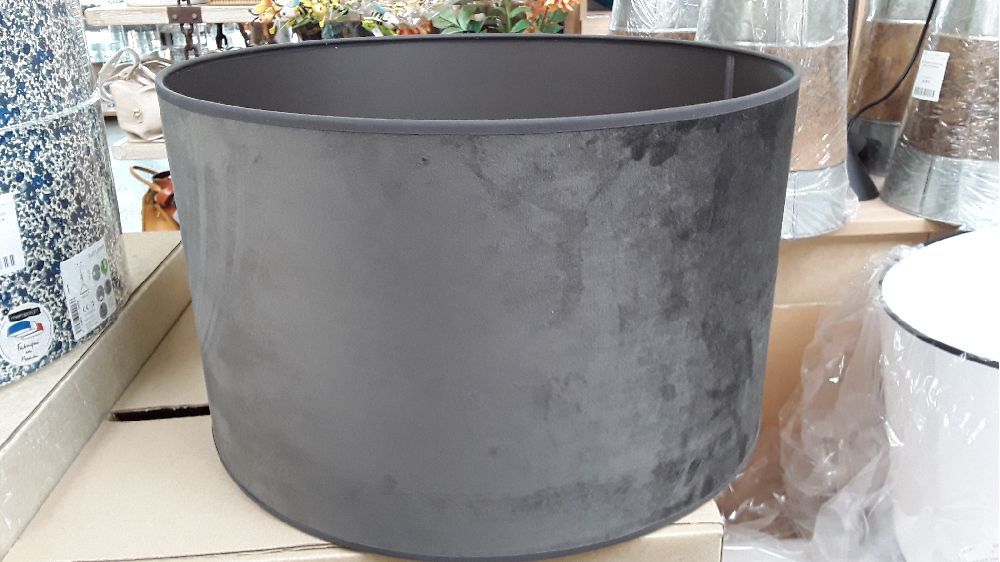 Abatjour velvet gris anthracite d48cm / h30cm / destock