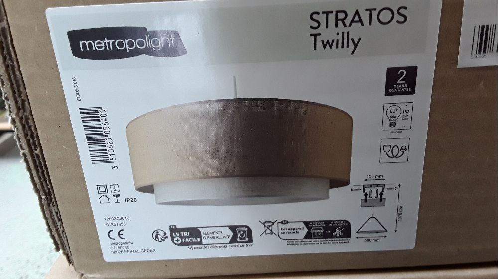 Suspension twilly , diam.58 cm, e27 / 99€ destock