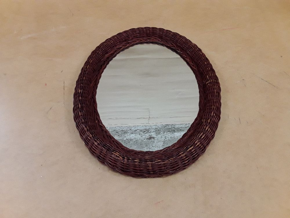 Miroir ovale rotin