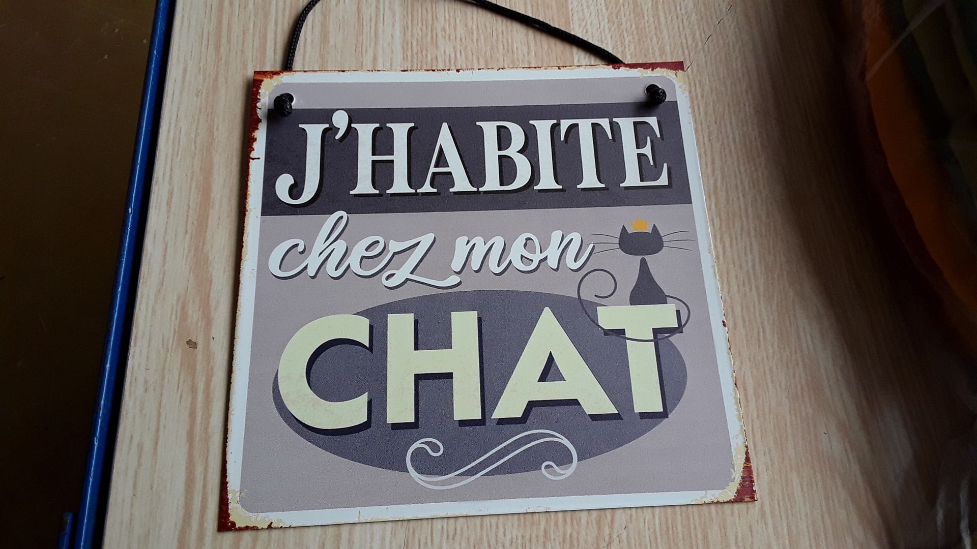 Plaque metal chat