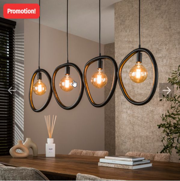 Suspension pebble 4-ampoules / artic noir / destock