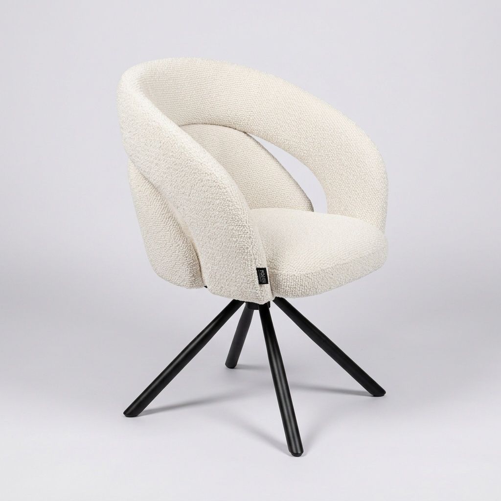 Chaise emani pivotante 180° blanc 625x605x825x490