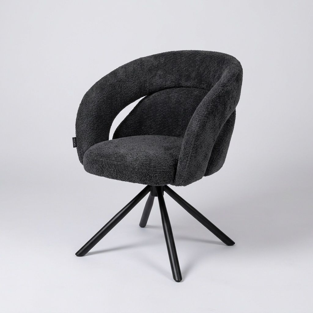 Chaise emani pivotante 180° noir 625x605x825x490