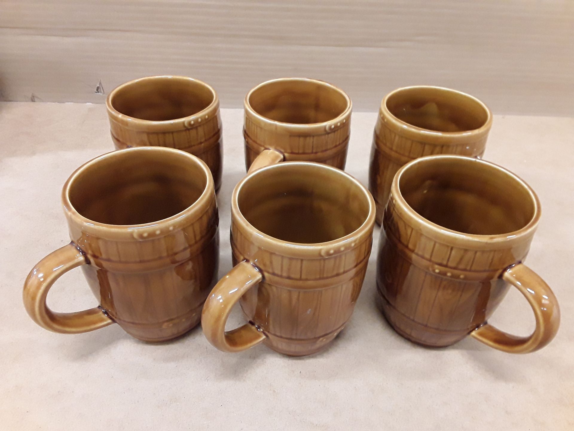 Lot de 6 chopes à bière gien style tonneau