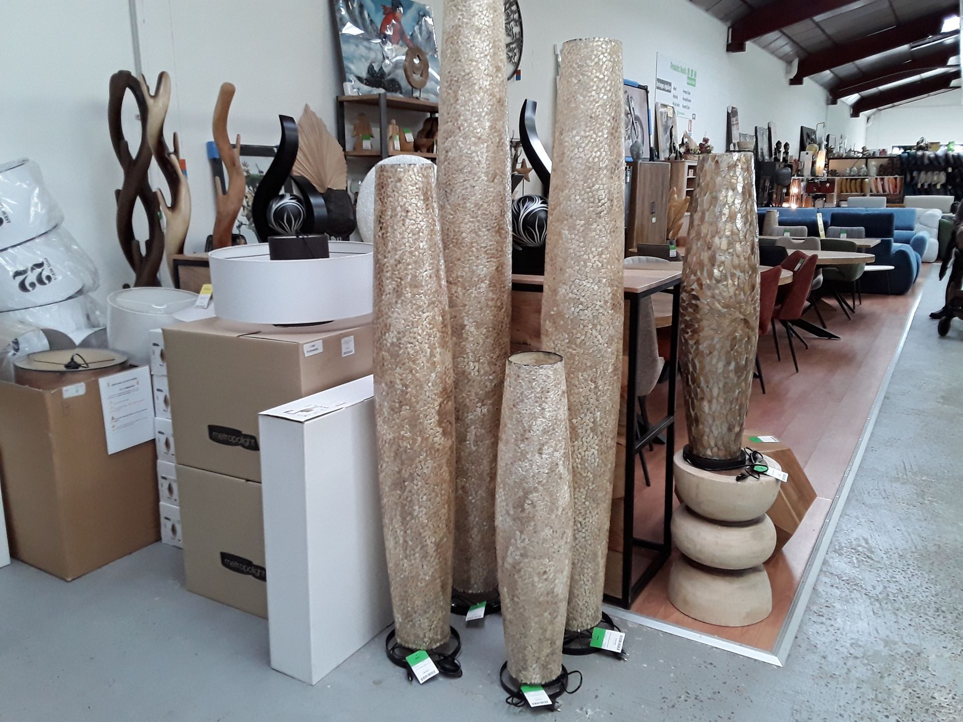 Lampe nacre doree 150 cm