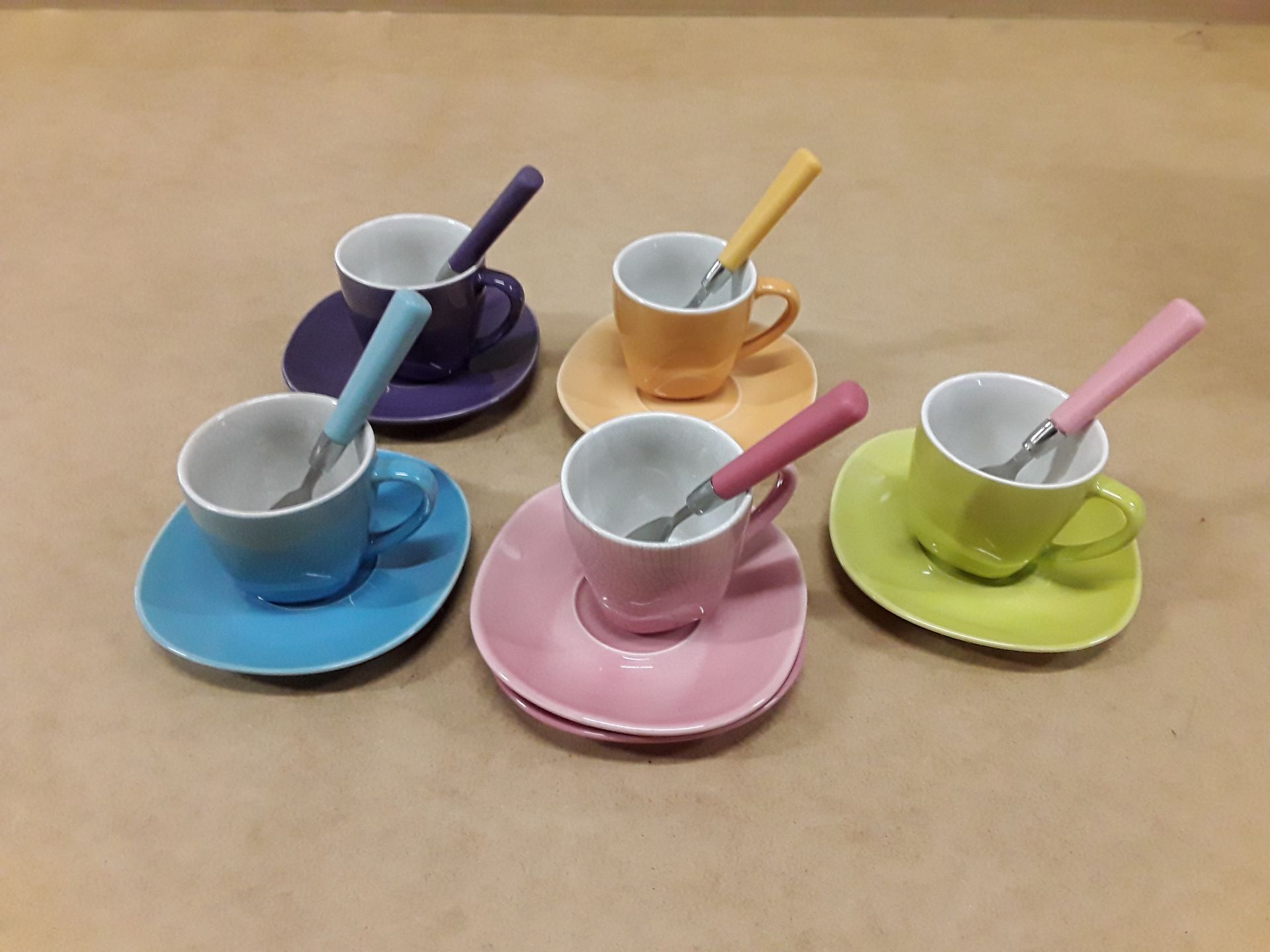 Service à café couleurs x5