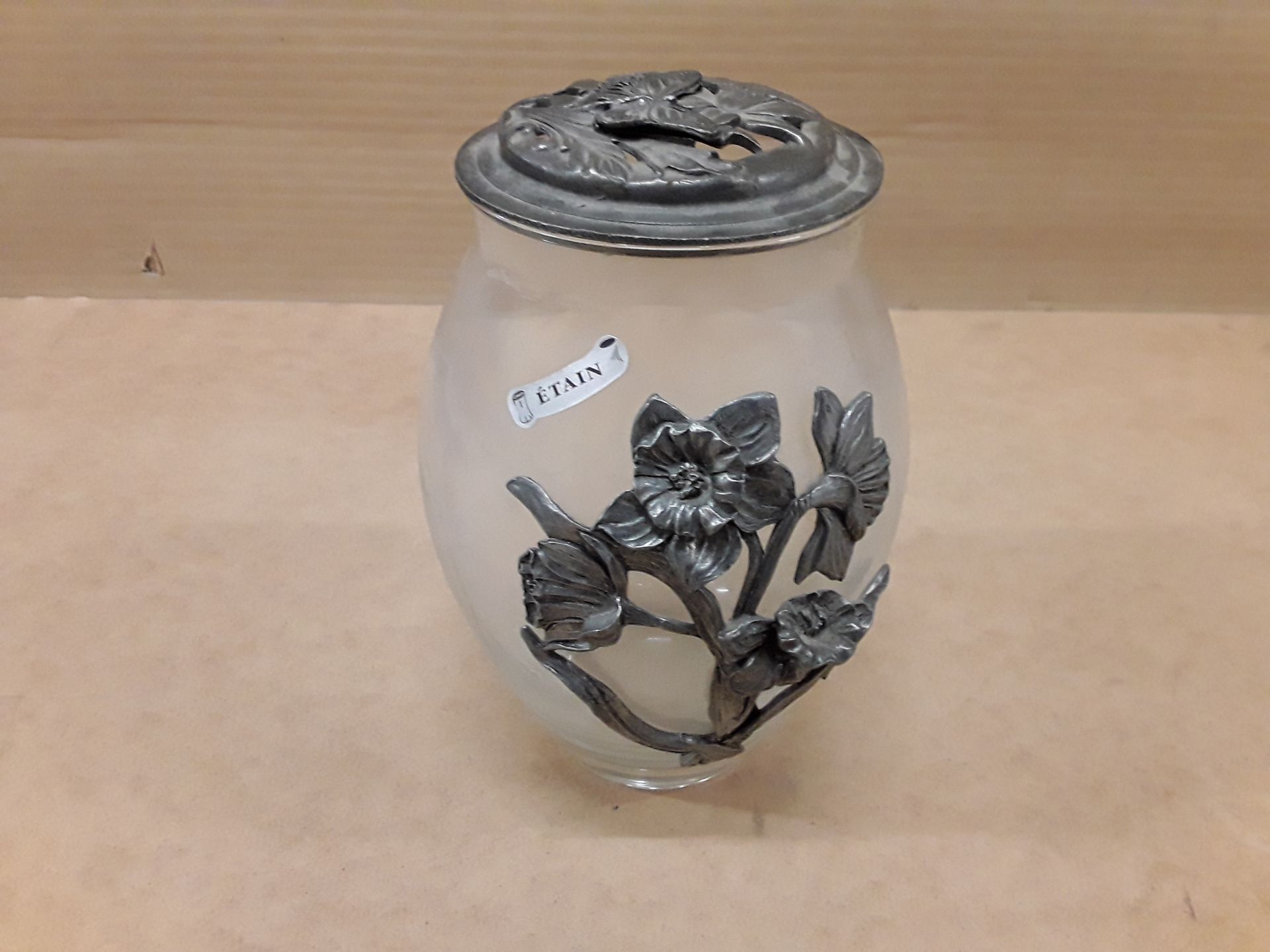 Pot verre etain
