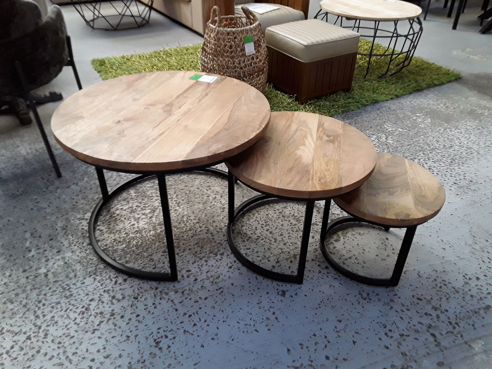 Set 3 table basse manguier epaisseur 3 cm