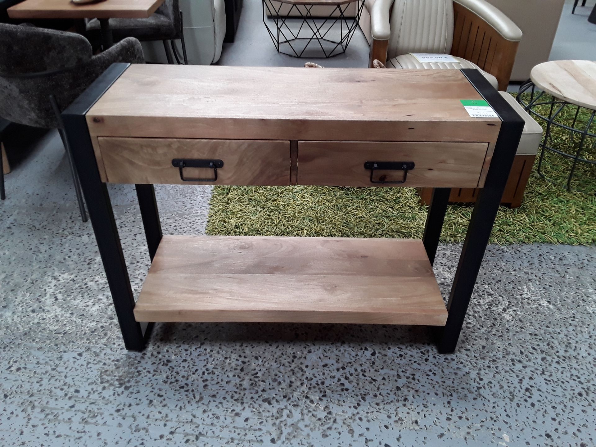 Console manguier deux tiroirs en 100 cm